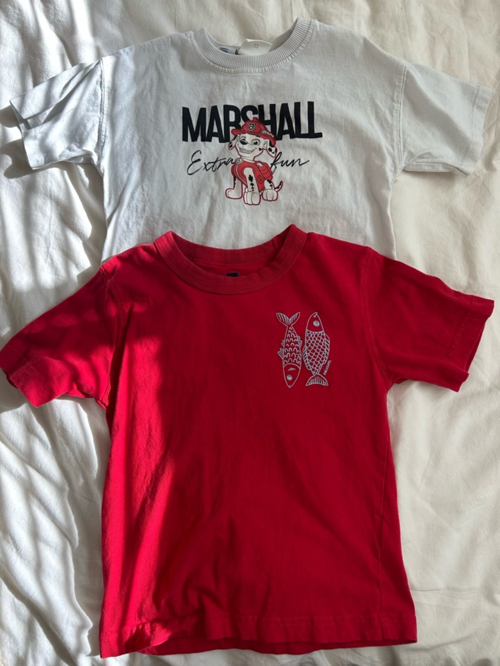 Zara White & Red Kids Graphic Tee Set